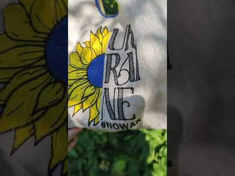Сумка з льону з вишивкою #NO War, видео 1