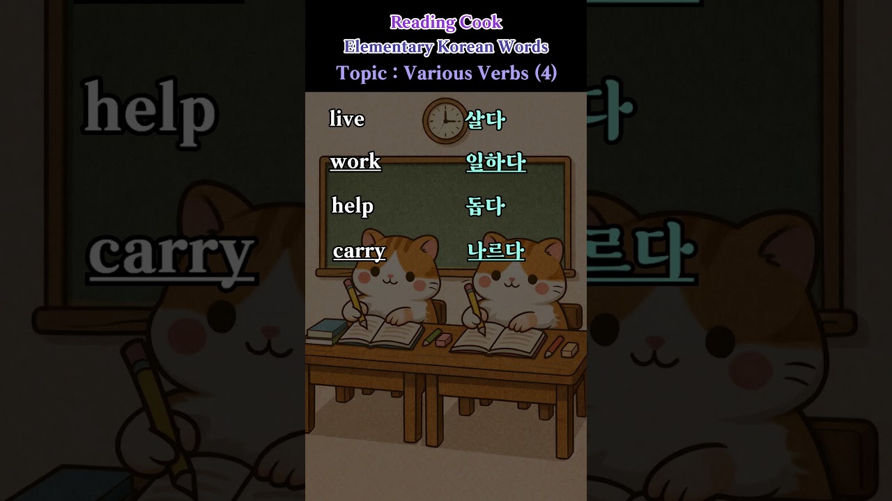 Элементарные корейские слова - Различные глаголы (№ 4)