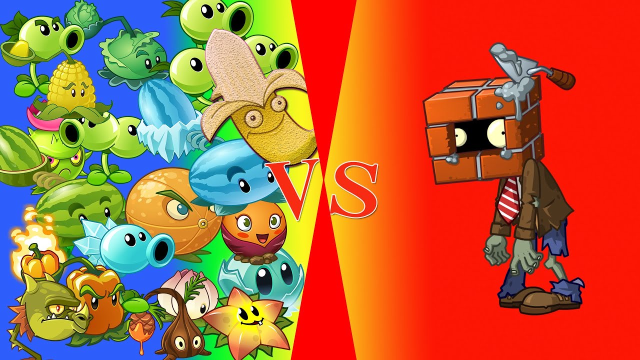 Plants Vs Zombies 2 ALL PLANTS VS BRICKHEAD ZOMBIE!!! YouTube
