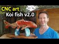 Carving the Koi fish version 2.0 - Manual rotary CNC routing with the Shapeoko
