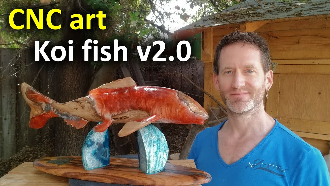 Carving the Koi fish version 2.0 - Manual rotary CNC routing with the  Shapeoko 