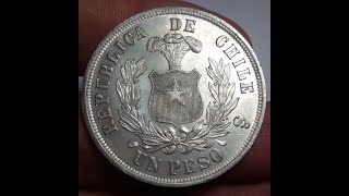Chile 1 Peso 1882 So Silver