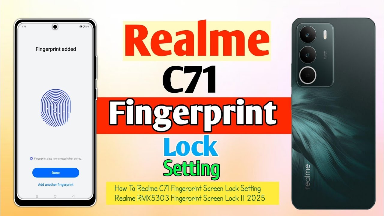 How To Realme C71 Fingerprint Screen Lock Setting/Realme RMX5303 Fingerprint Screen Lock || 2025