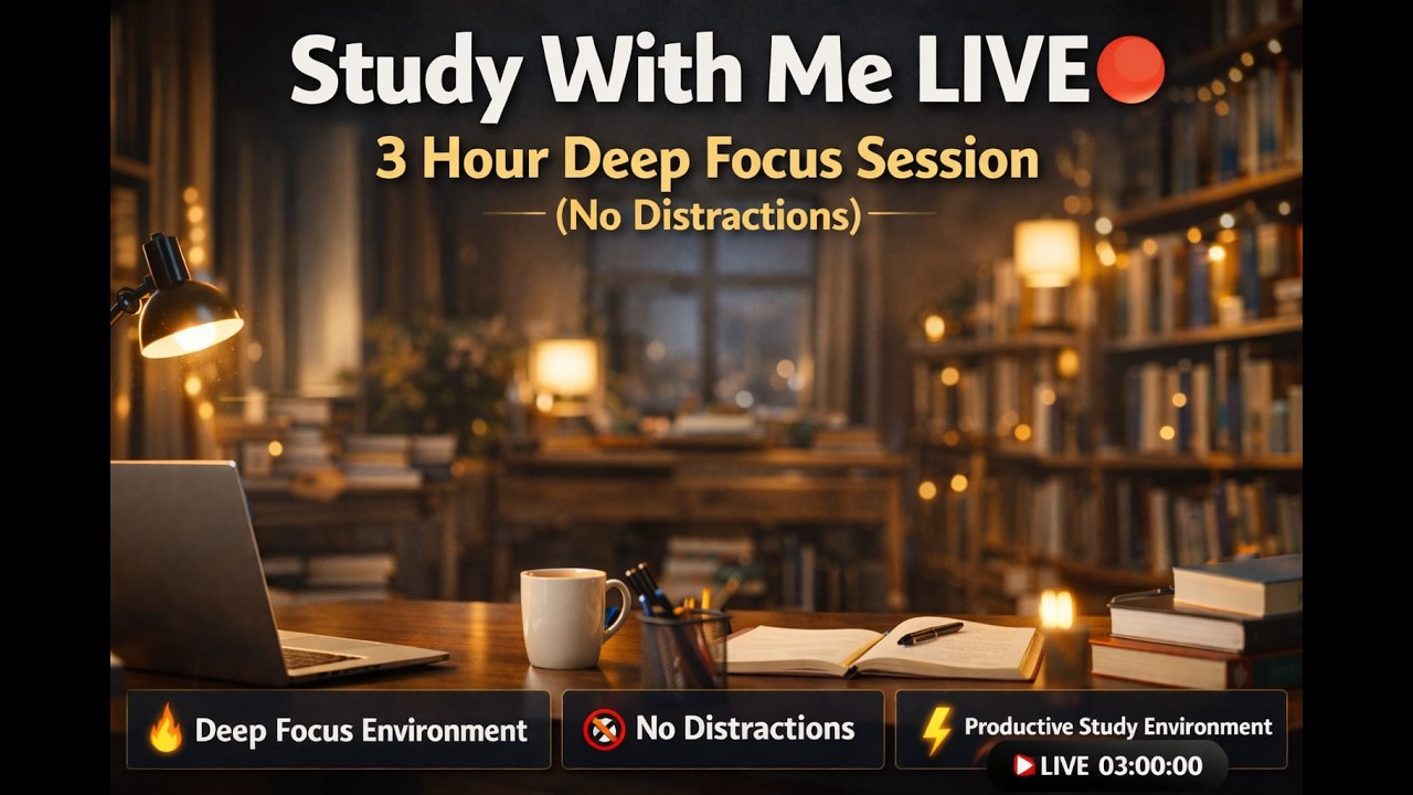 Let’s Study Together 📚 | 3 Hours of Pure Focus #live #youtube #study # ...