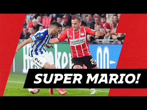 MARIO GÖTZE NUTMEG 🥜😱 & assist on GAKPO | HIGHLIGHTS PSV - Real Sociedad (link in description)