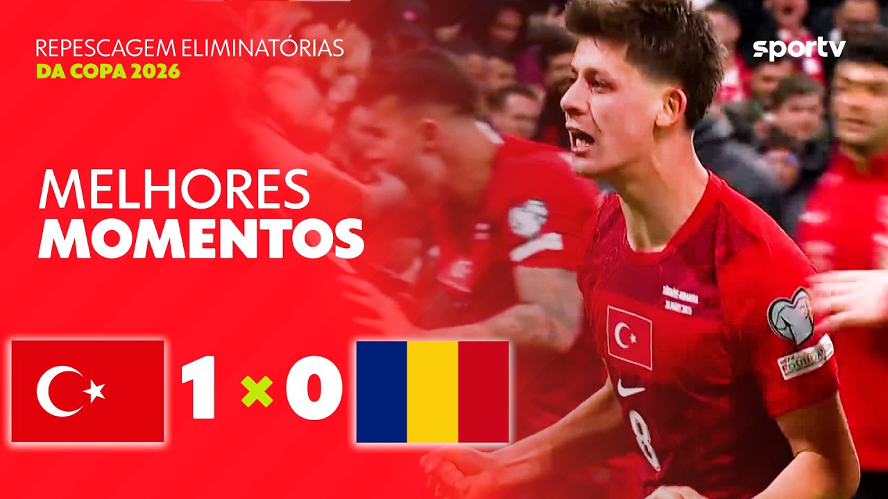 TURQUIA 1 X 0 ROMÊNIA | MELHORES MOMENTOS | REPESCAGEM ELIMINATÓRIAS DA COPA 2026 | sportv