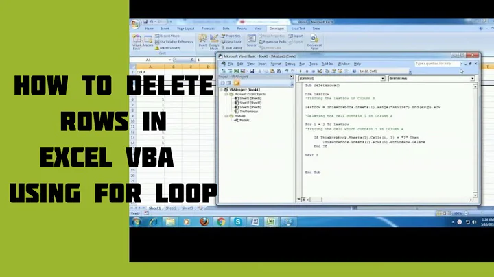 How to Delete rows in Excel VBA using For loop