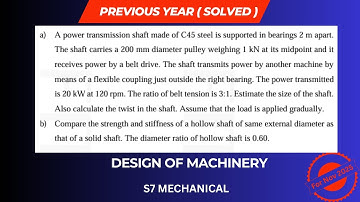 DME PREVIOUS YEAR SOLVED ( SHAFT ) || S7 MECHANICAL|| MODULE 1 || KTU 2019|| PDF  IN DESCRIPTION