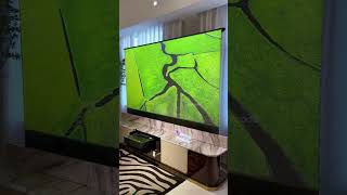No compromise for large screens, precisely fitted laser TV cabinet, easily holds 120/130-inch
