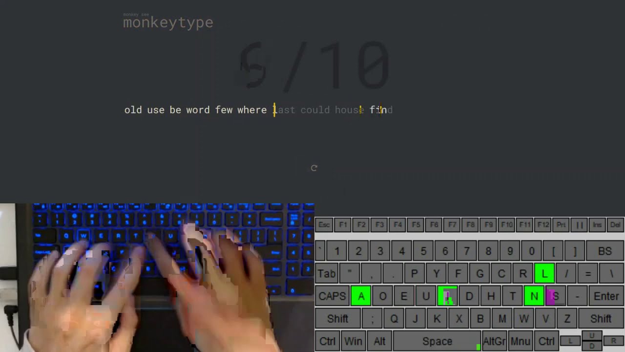 Fastest typing on monkeytype on Vimeo
