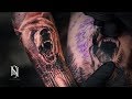 Crazy Bear And Forest Tattoo Time Lapse | Nick Sundstrom