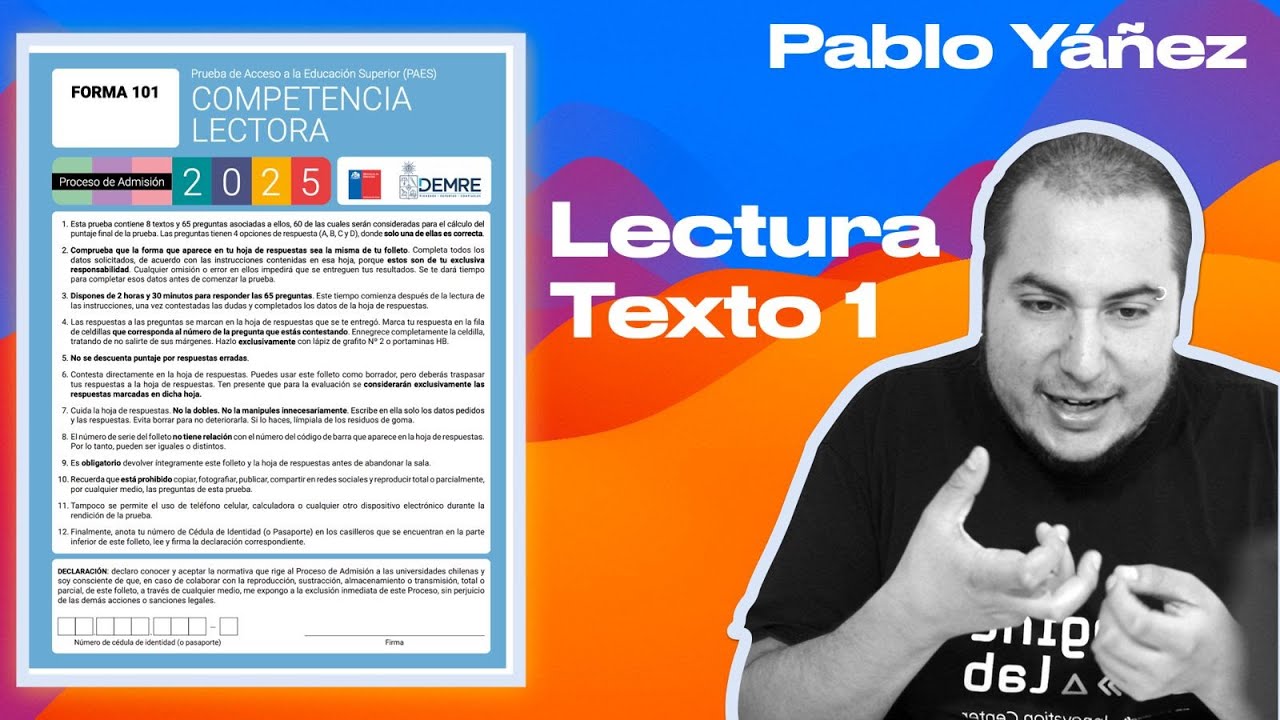 Lectura Texto 1 Competencia Lectora Modelo PAES Invierno 2024 Admisión ...