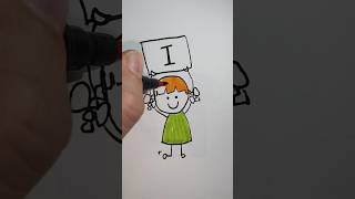 how to easy draw a cute girl kid step by step! #easydraw #doodleart #drawingtutorials #drawing