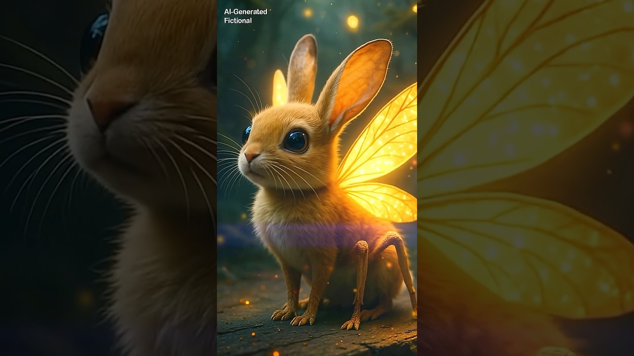 Rabbit + bee fusion hybrid fantasy / Visual AI Art. 