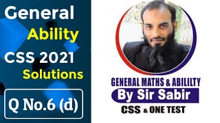 CSS General Ability Paper 2021 Q.No.6(d) Time Distance Velocity Section