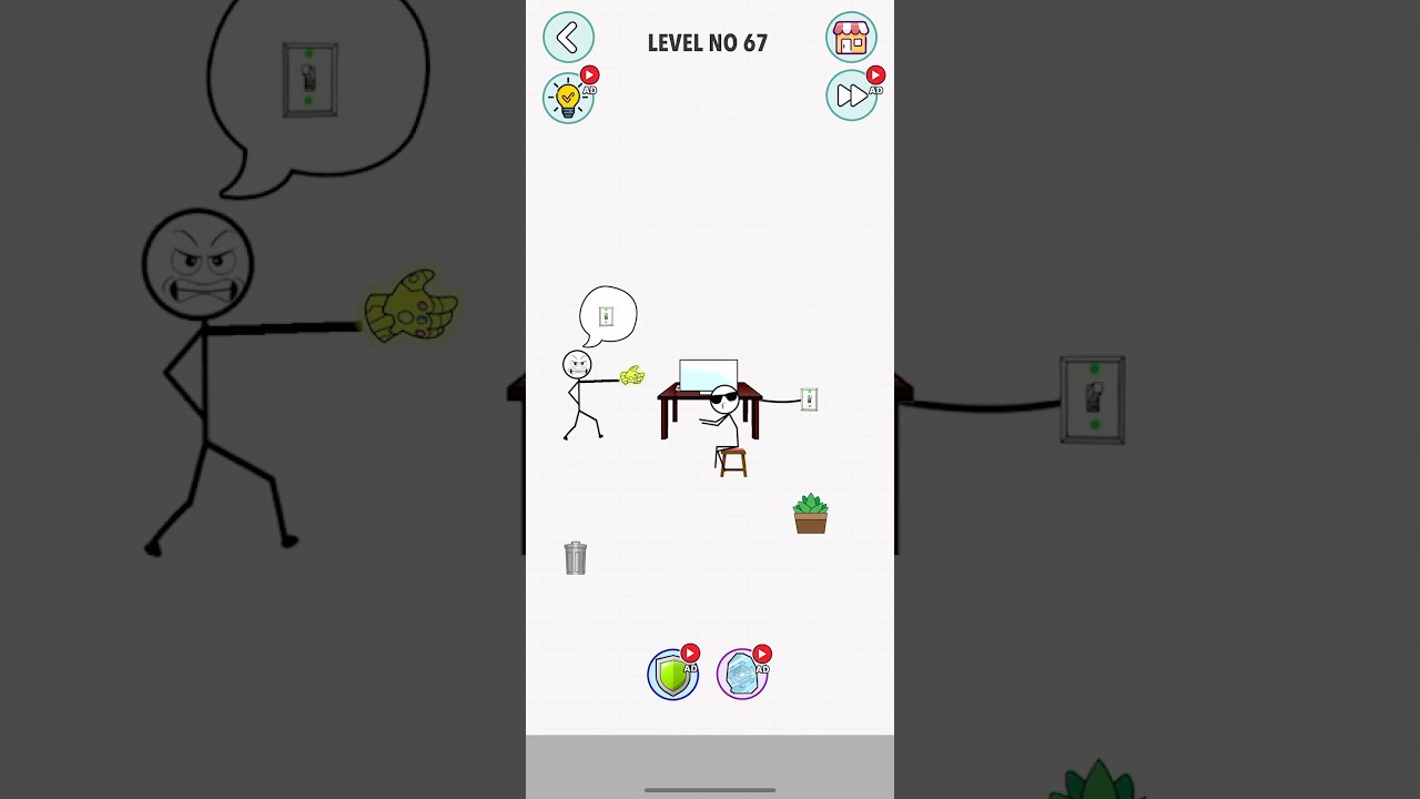 (Shorts) Thief Puzzle: Stickman Thief Puzzle IQ Games Level 67 (IOS Gameplay)