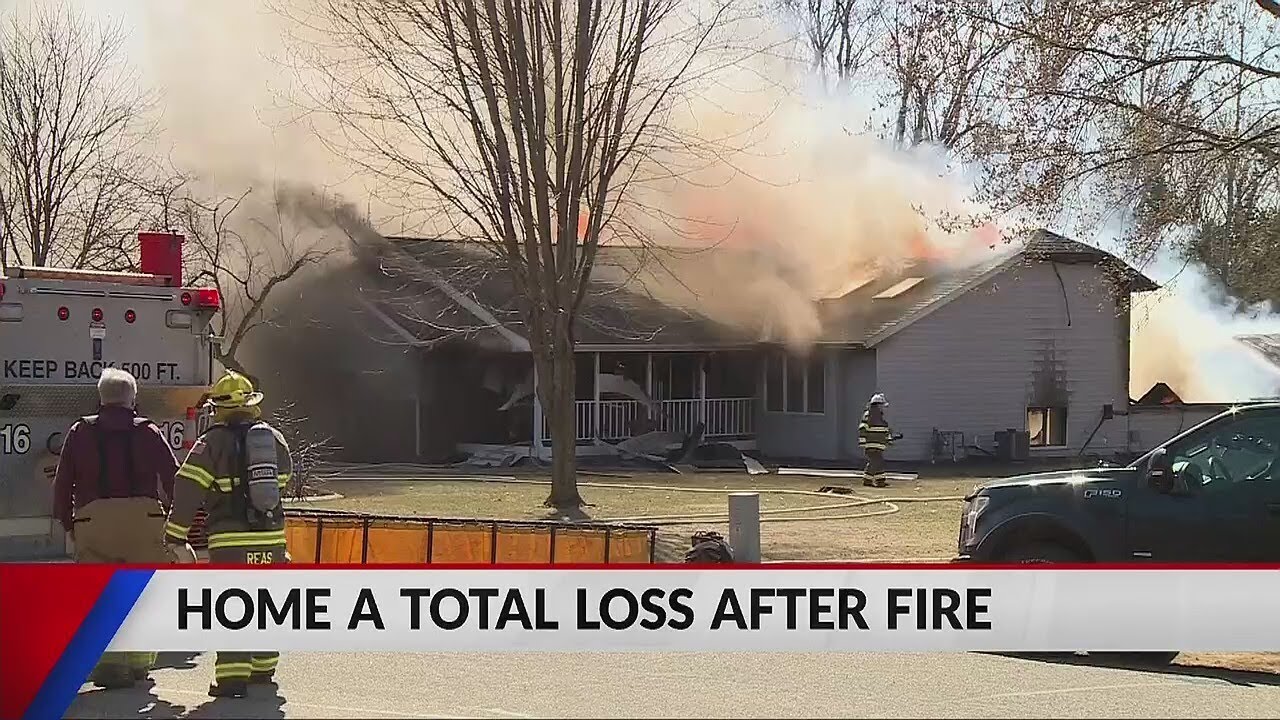 House declared total loss after fire south of Eau Claire - YouTube