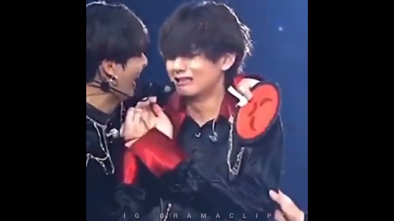 Taekook moments Jungkook Hits Tae CriesCutiepie Dont miss his cute reaction