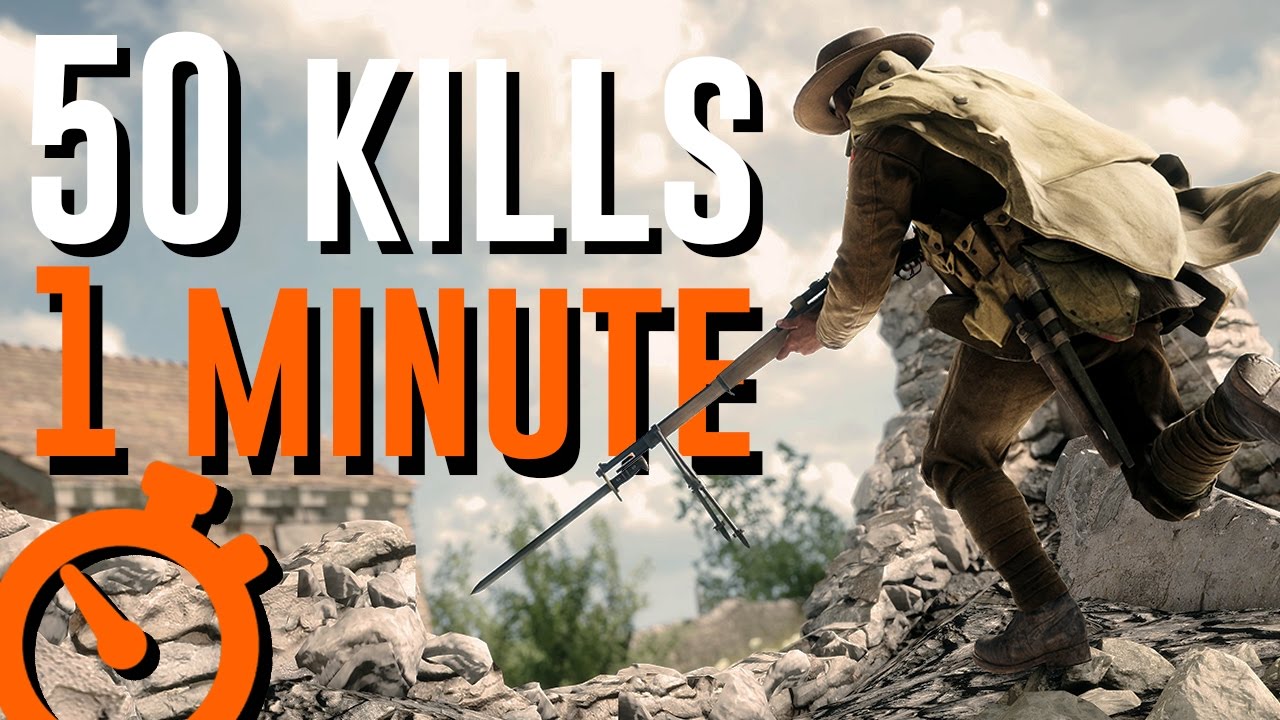 50 SNIPING KILLS IN 1 MINUTE! [Battlefield 1 Sniping Montage]