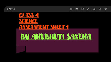 Class 4, Science, Assessment Sheet 1 by Anubhuti Saxena