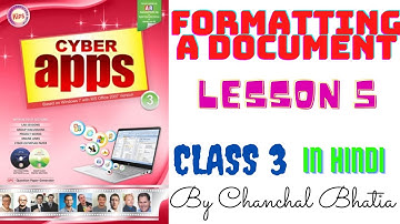 Formatting A Document Lesson 5 class 3 computer full explanation in hindi