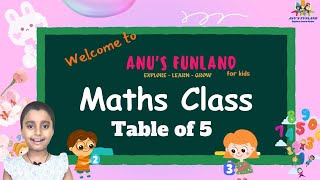 Anu's FunLand:  Unlocking the Secrets of Multiplication: Maths Table of 5 Explained | Table of 5