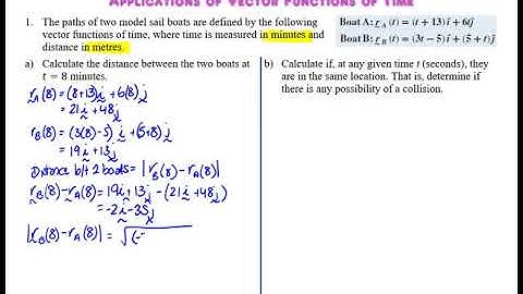 Applications of vectors as a function of time EXAMPLE 1