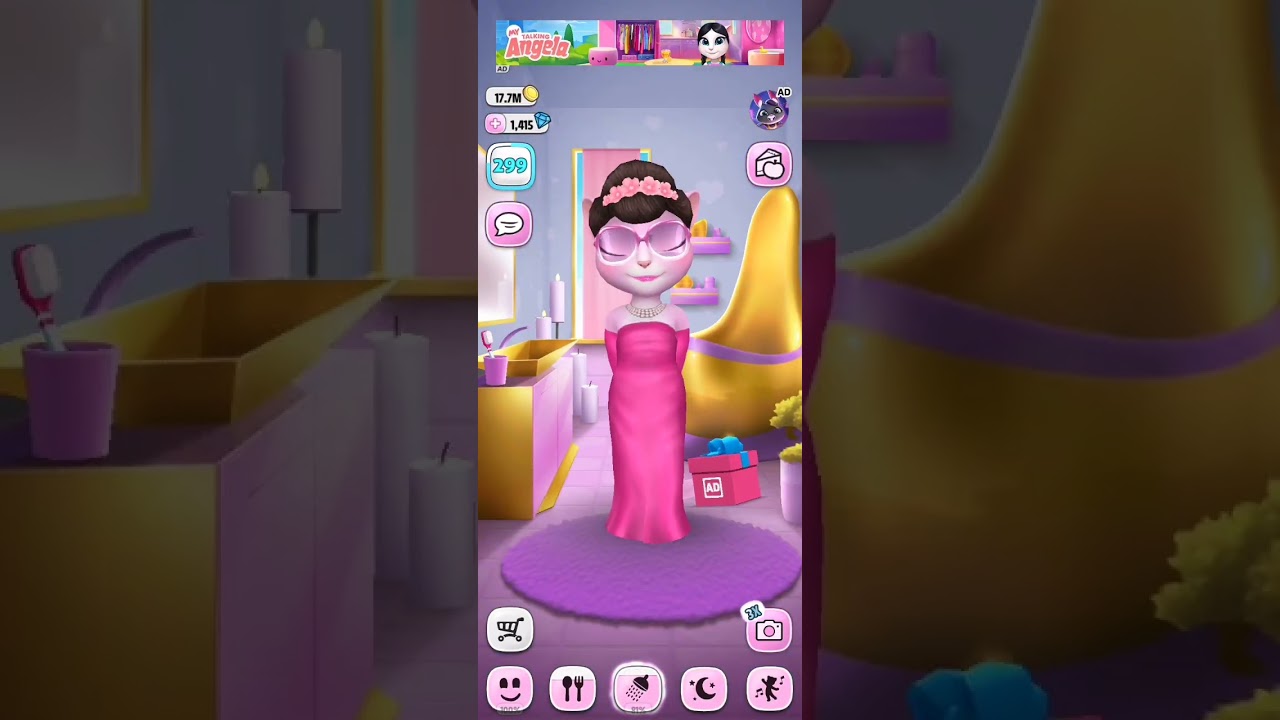 My Talking Angela is Pink Princess Girl (Pink Hipster Glasses)