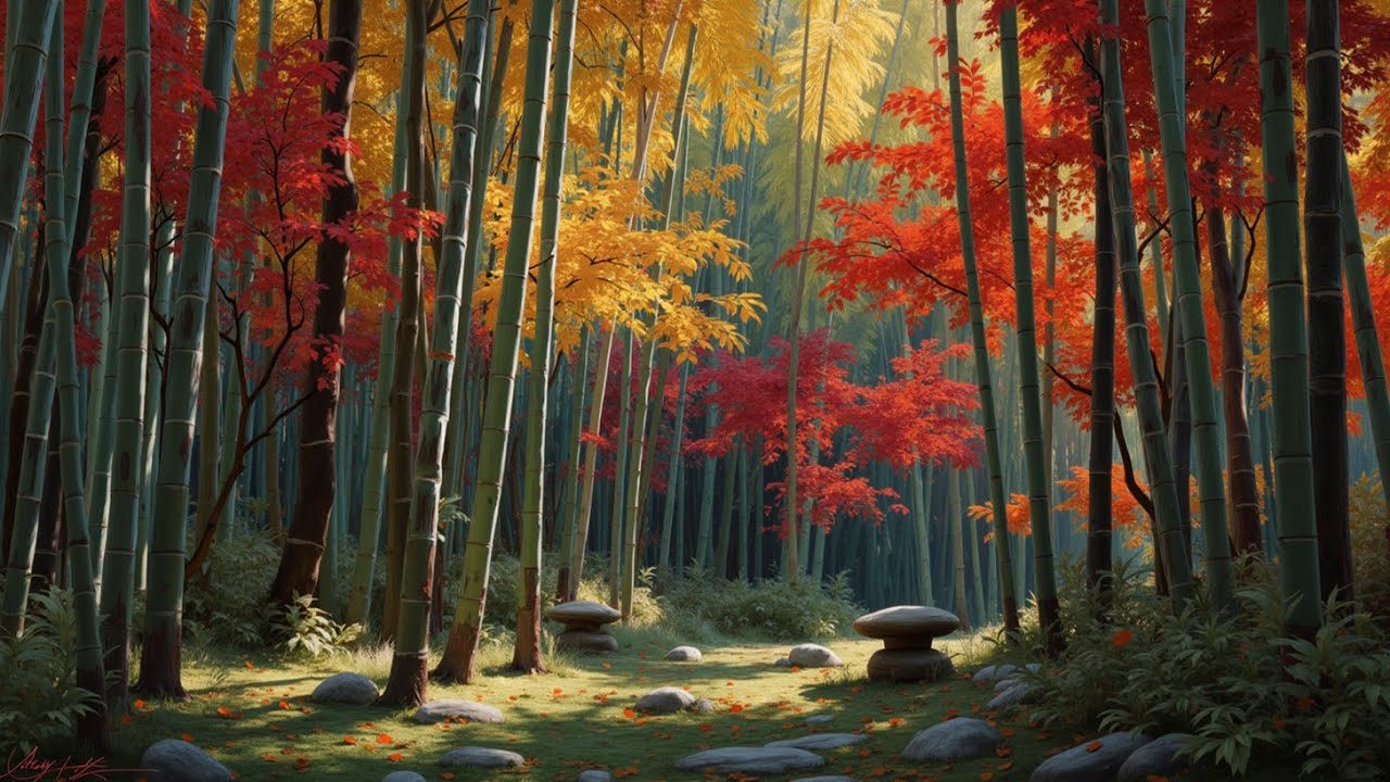 Осенняя Безмятежность - Звуки Бамбука и Мягкая Азиатская Музыка для Релаксации | Медитация