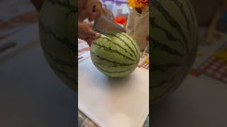 Cutting open a watermelon #asmr #fruitcutting #knifeskills ​⁠#thyme&amp;table