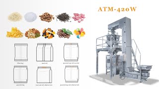 ATM 420W Automatic Potato Chips Pouch Packing Machine Suppliers Multi-function Packaging For Food