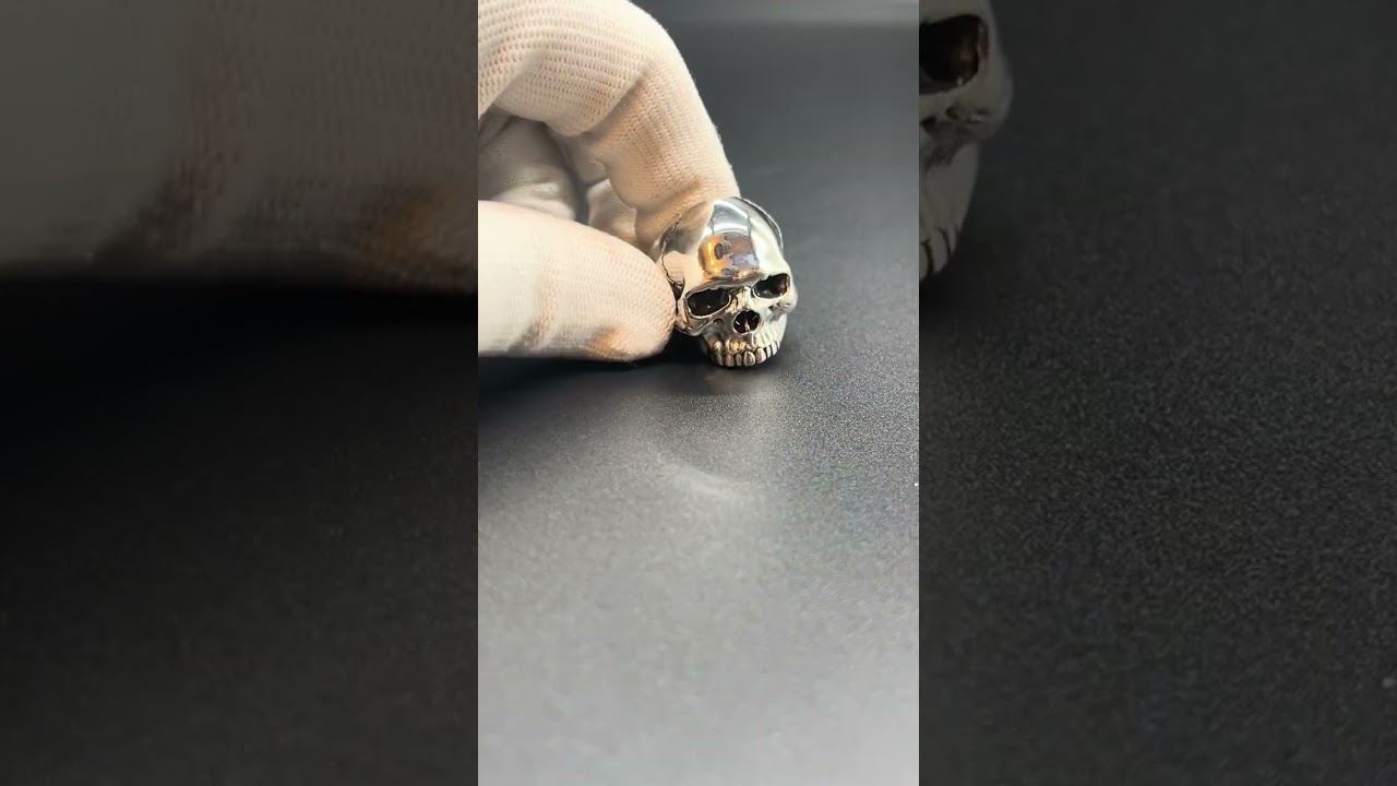 スカルモチーフ リアル造形 23号 24号 シルバー925 メンズ リング 骸骨
