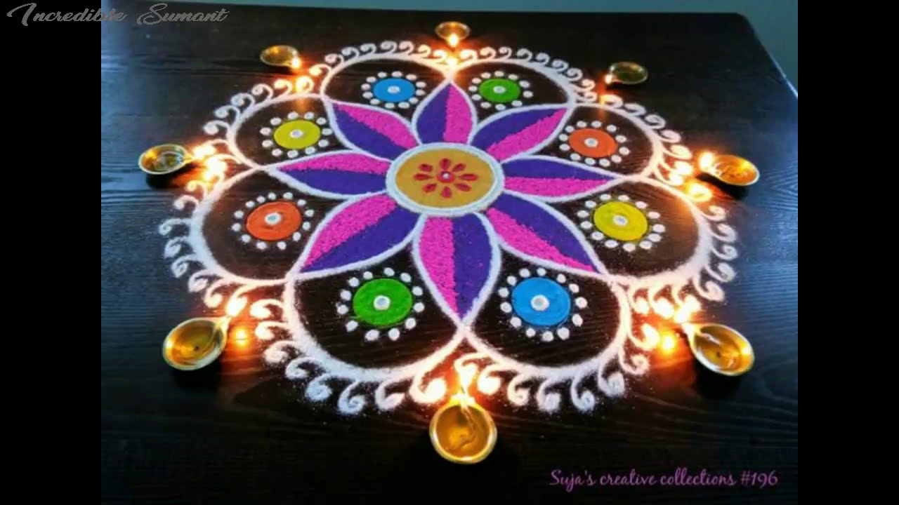 Rangoli Designs with Colours for Competitions Images YouTube