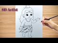 How to Draw Baby Bholenath 🍁Easy Pencil Drawing | Shiv Mahadev🙏 Step by Step Beginners Easy Art |