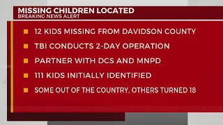 ‘Operation Music City Missing’ leads to discovery of 12 missing kids