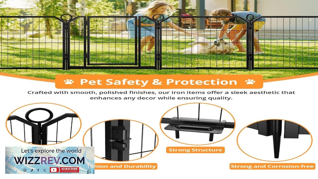 Garvee Dog Playpen Outdoor 24 inch 8 Panels Dog Pen Indoor Heavy