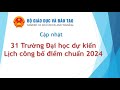 Cập nhật 31 Trường Đại học dự kiến lịch công bố điểm chuẩn 2024.