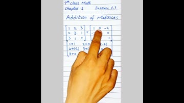 Addition Of Matrices|Chapter 1|Exercise 1.3|9th Class Math|# Shorts