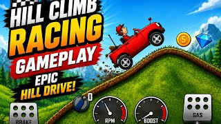 Hill Climb Racing Gameplay | Red Car Mountain Challenge | Epic Hill Drive #1 screenshot 4