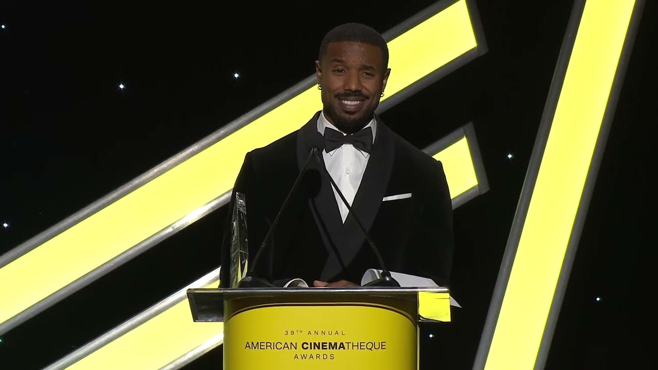 Michael B. Jordan accepts the 39th Annual American Cinematheque Award