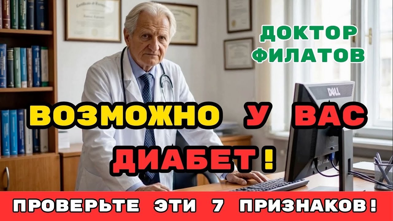 СКРЫТЫЕ ПРИЗНАКИ ДИАБЕТА! ДОКТОР ФИЛАТОВ: Сахарный ДИАБЕТ НАЧИНАЕТСЯ ЗАДОЛГО ДО ДИАГНОЗА!