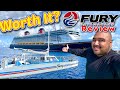 Disney fantasy western caribbean cruise fury catamaran snorkel  beach party excursion review