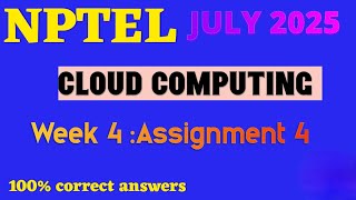 Celebrity NPTEL Cloud Computing - Week 4 Quiz 4 Solutions (July–August 2025) | @PKR_ify Net Worth