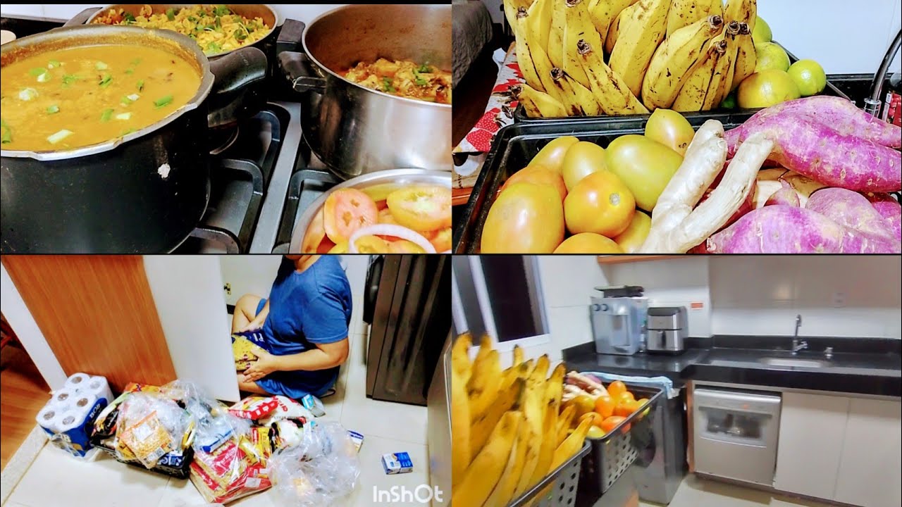 #Cuidando do lar cozinha limpa, organizei o armário e fiz um almoço gostoso