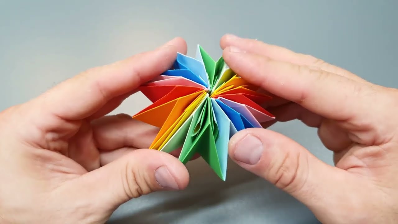 Origami Fireworks ⧸⧸ How To Make a Paper Moving Fireworks Transforming Magic Star Spins Forever