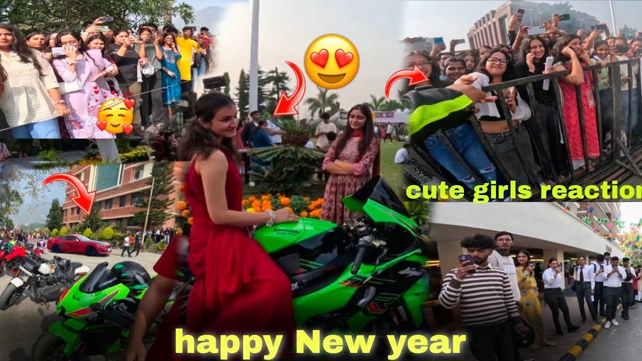 Happy New year ❤️ ZX10R Shocking Girls Reactions || CuteCollege Girls Reactions ||College Girls 🥰