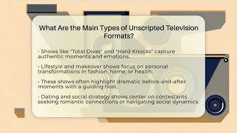 What Are the Main Types of Unscripted Television Formats? - The Reality Radar
