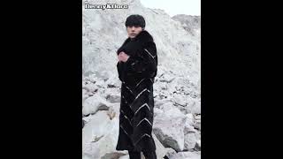 Denny&Dora Imported Men’s Black Mink Fur Coat Python Skin Fur Jacket Long Winter Trench Coat