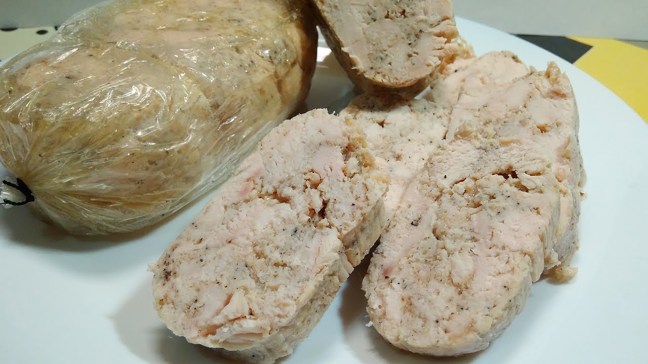 Домашняя вареная колбаса из курицы рецепт