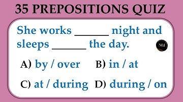 35 Preposition Quiz with Answers ✅ | Improve Your English | Prepositions in English Grammar 🔥 | No.1